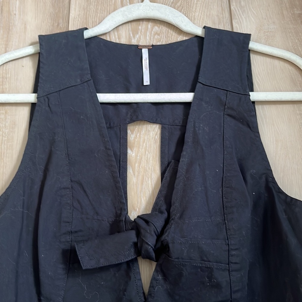 Free People Daisy Front Tie Romper Black Size 6 NEW - Picture 5 of 8